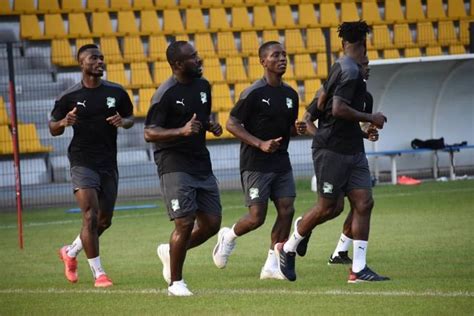 Football Doumbia Seydou Et Drogba Sentraînent Avec Les Éléphants