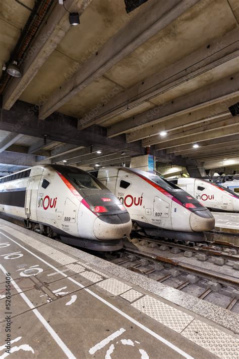 TGV Duplex High Speed Trains Of SNCF At Gare Paris Montparnasse Railway