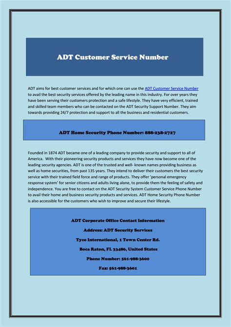 ADT Customer Care Phone Number by customernumber - Issuu