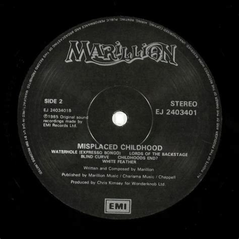 MARILLION 1985 Misplaced Childhood | Виниловая пластинка в интернет ...