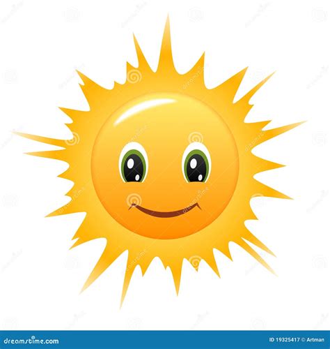 Smiley Sun Vector Icon Stock Vector Illustration Of Shape