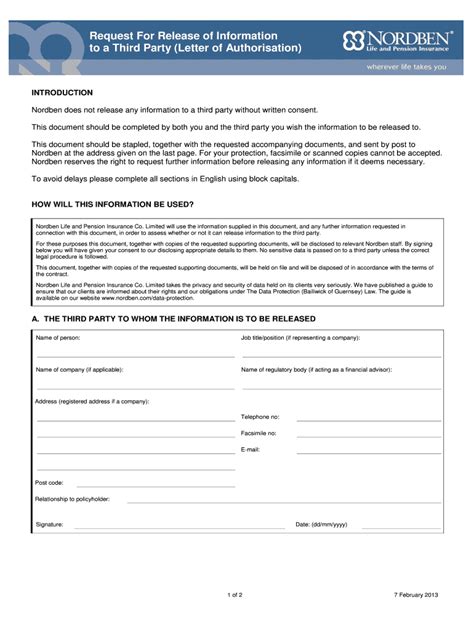 Fillable Online To A Third Party Letter Of Authorisation Fax Email