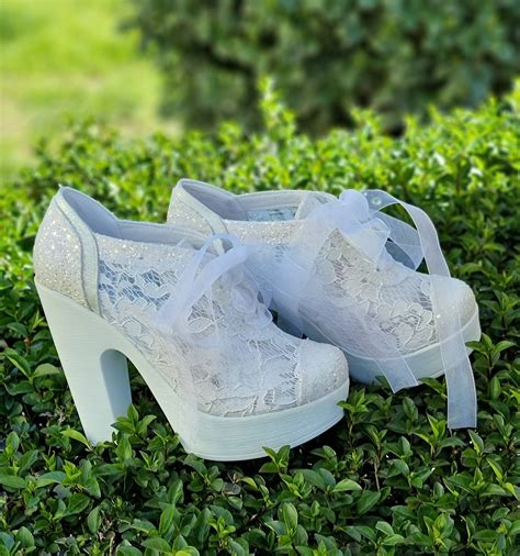 Bridal Shoes, Platform Shoes, White Shoes, Lace Shoes, Heels Shoes