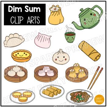 Chinese Food Dim Sum Dishes Clip Arts By Find Early Sparks TpT