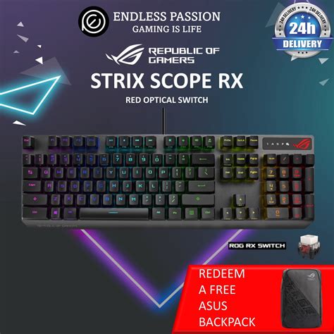 ASUS ROG Strix Scope RX Gaming Keyboard ROG RX Optical Mechanical