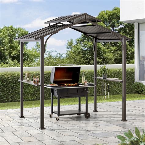 Sunjoy Ft X Ft Steel Tier Grill Gazebo Hardtop Reviews Wayfair