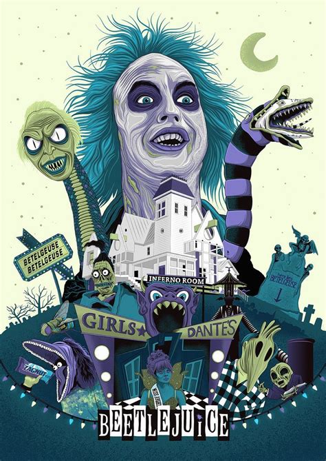 Beetlejuice Poster Tim Burton 1988 Print Etsy Uk Canvas Prints Beetlejuice Horror Artwork