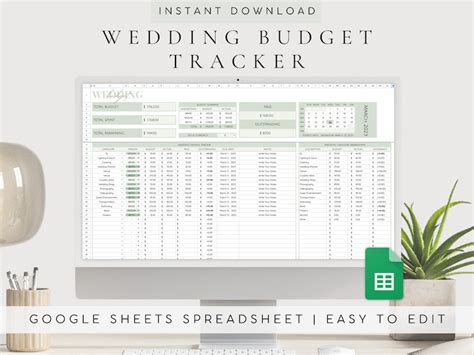 Digital Wedding Budget Tracker Wedding Expense Tracker - Etsy