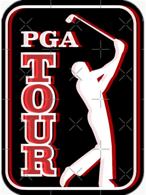 "PGA TOUR LOGO(black, red and white) " Sticker for Sale by TheDudeForU ...