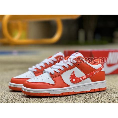 Nike Dunk Low Orange Paisley Dh White Orange Sneakers