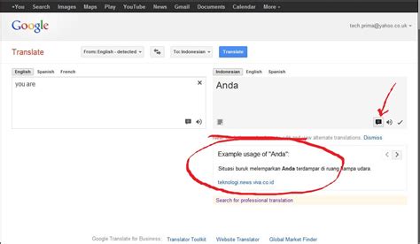 PrimaTechno: Google Translate menempatkan contoh kalimat dalam bentuk konteks