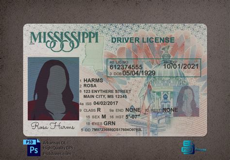 Mississippi Driver License Template Psd Stores