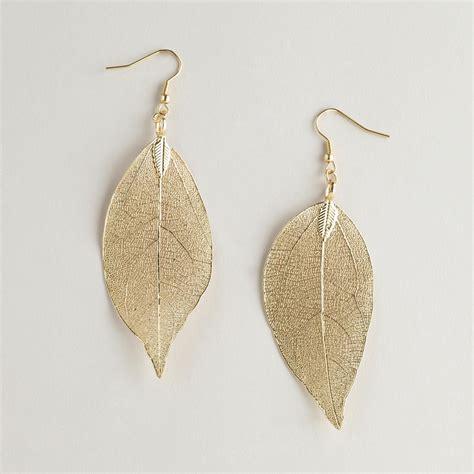 Gold Leaves Earrings World Market Gold Leaf Earrings Leaf Earrings