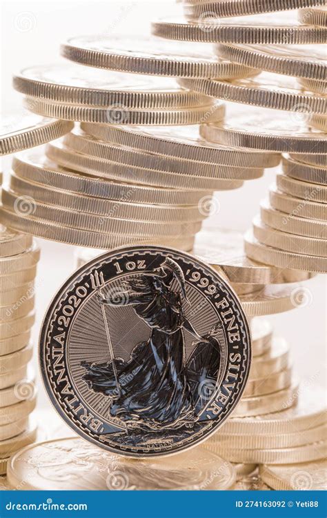 Silver bullion coins stock photo. Image of fine, isolated - 274163092