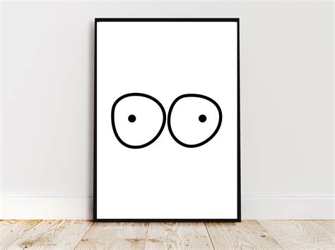 Minimal Boob Line Art Nipple Art Nude Art Boob Printable Wall Art