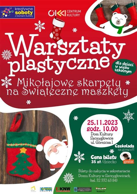 Warsztaty Mikołajowe skarpety na świąteczne maszkety Kreatywne