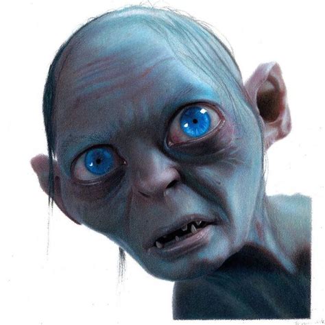 Hyper Realistic Gollum Pencil Portrait Drawing