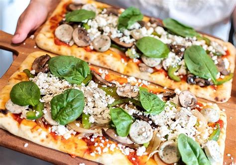 Spinach And Feta Chicken Sausage Pizza Al Fresco Recipe Spinach Feta Chicken Feta Chicken