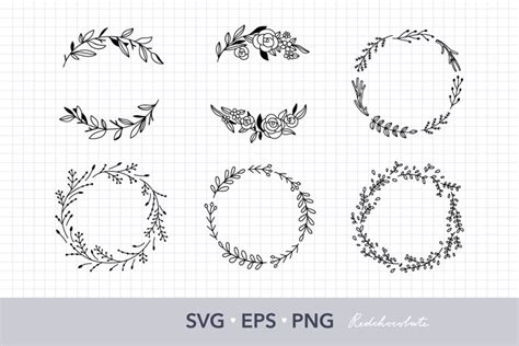 Floral wreath SVG Wreath clipart Botanical wedding clipart (717326 ...