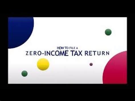 How To File A Zero Income Tax Return Youtube