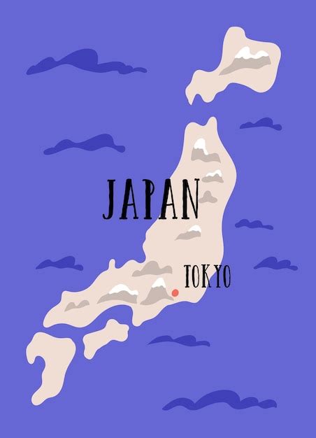 Premium Vector Map Of Japan With Main Japanese Islands Hokkaido