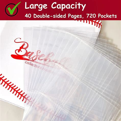 Buy 720 Pockets Baseball Card Binder PU Leather Baseball Card Holder ...