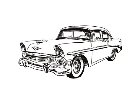 Vintage Car Coloring Page - Etsy