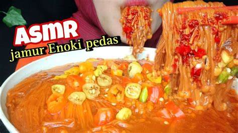 Spicy Asmr Jamur Enoki Pedas Ala Korea Spicy Enoki Mushroom