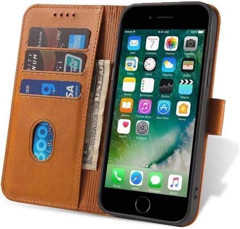 Smartphonica IPhone 6 6s Plus Leren Hoesje Met Lipje Bruin