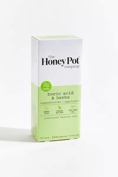 The Honey Pot Company Boric Acid Herbs Suppositories 14 Pack Urban