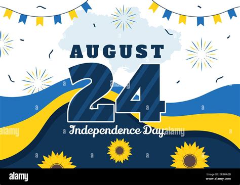 Happy Ukraine Independence Day Vector Illustration On August With