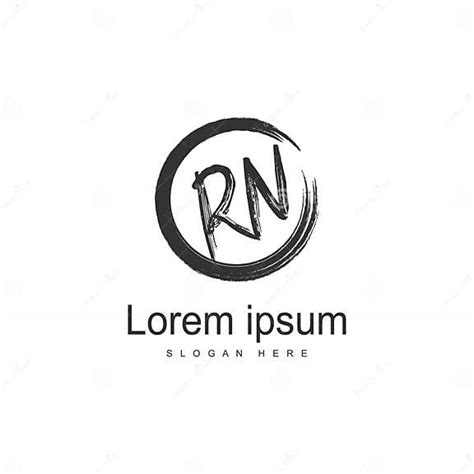 Plantilla Inicial Del Logotipo Rn Con Marco Moderno Ilustración