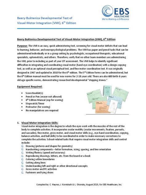 Beery Buktenica Developmental Test Of Visual Motor Integration Vmi 6