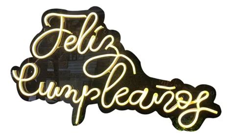 Letrero Neon Led Feliz Cumpleaños Envío Gratis