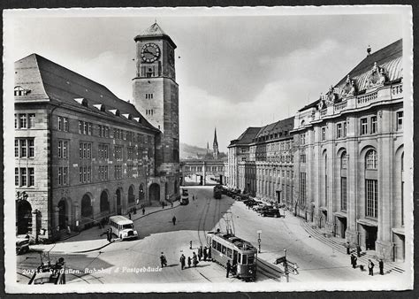 Alte AK St Gallen Bahnhof Belebt Ab 1 Kaufen Auf Ricardo