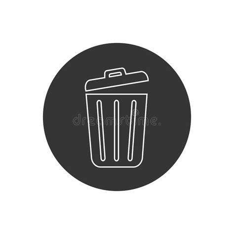 Trash Can Line Icon Bin Vector Illustration Isolated On White Stock