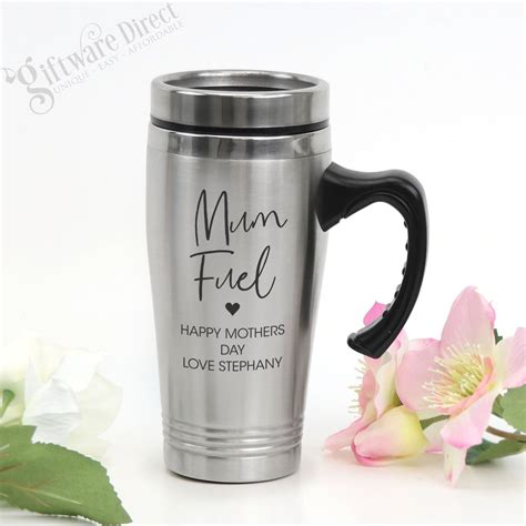 Engraved Personalised Stainless Steel Travel Mug Mothers Day Mugs