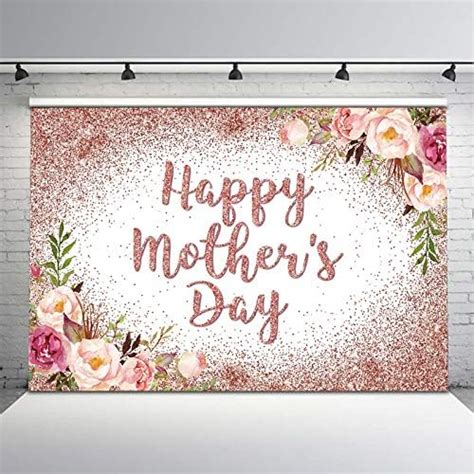 Amazon Avezano Happy Mothers Day Backdrop 8x6ft Rose Gold Floral