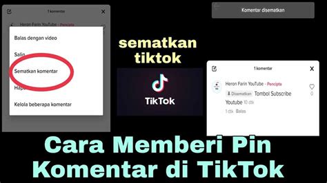 Cara Membuat Pin Komentar Di Video Tiktok Homecare