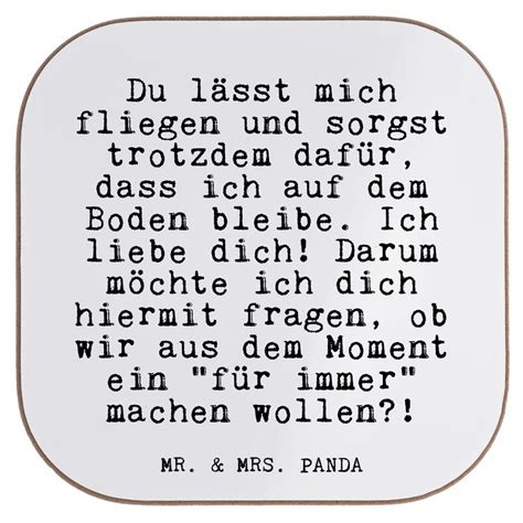 Quadratische Untersetzer Fun Talk Du lässt mich fliegen und sorgst tro