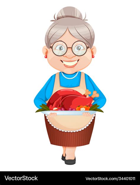 Grandma cartoon character happy grandparents day Vector Image