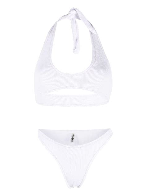 Reina Olga Pilou Crinkle Bikini In White Lyst