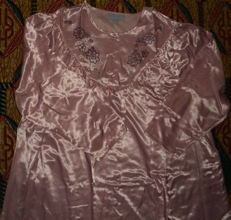 Only Necessities Plus Size Pink Brushed Back Satin Nightgown Size L 18