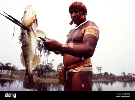 Amazonas Regenwald Brasilien Yawalapiti Ureinwohner Angeln Xingu