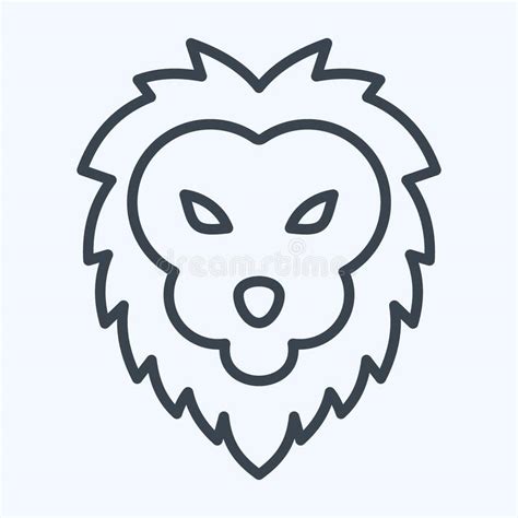 Icon Lion Related To Animal Head Symbol Line Style Simple Design