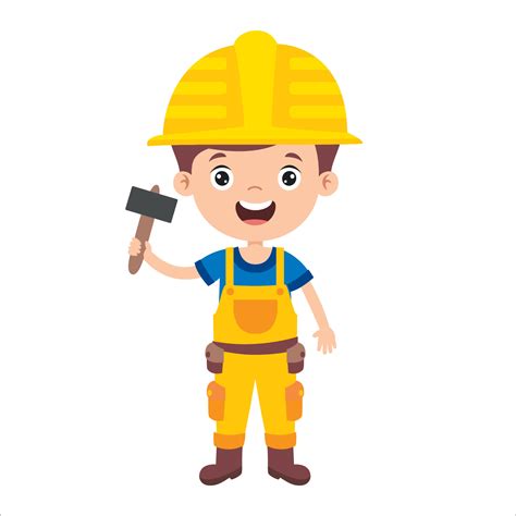 Cartoon Drawing Of A Construction Worker 5520227 Vector Art at Vecteezy