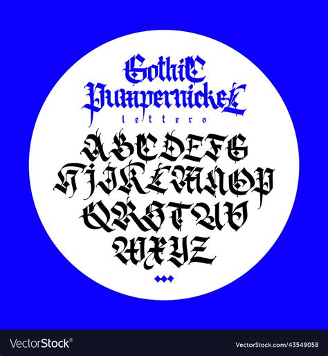 Gothic display english alphabet medieval latin Vector Image