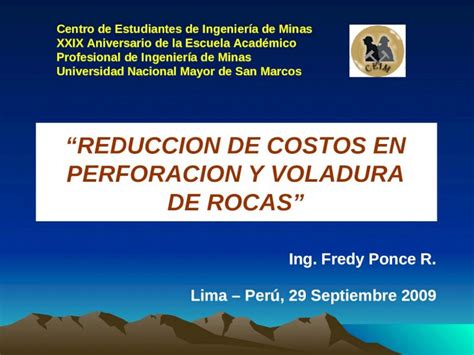 PPT Reduccion De Costos En Perforacion Y Voladura DOKUMEN TIPS