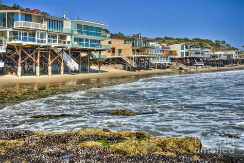 Malibu Road Luxury Oceanfront, Beach Houses Raised Pilings 2 Photograph ...