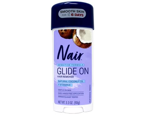 Nair Hair Remover Glides Away Senstive Fomula With Coconut Oil 3 3 Oz Pack Of 12